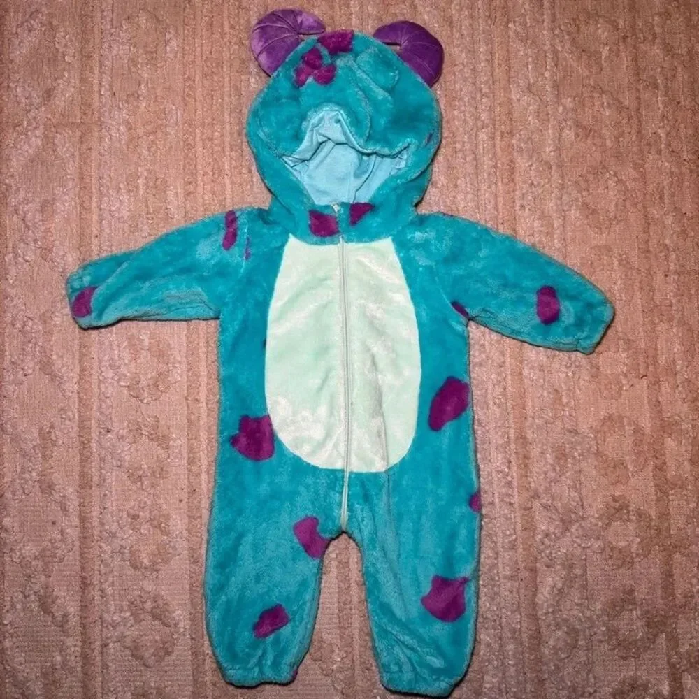 Disney Monsters Inc Sulley Plush Costume Romper 6-9M Size 70 Halloween